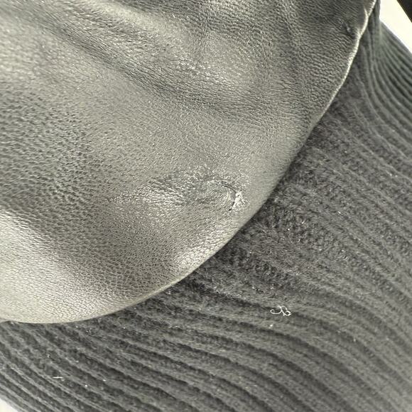 VTG Baby Phat Jacket Womens Large Black Leather Hood Fleece Lined Coat Y2K READ - Picture 11 of 16